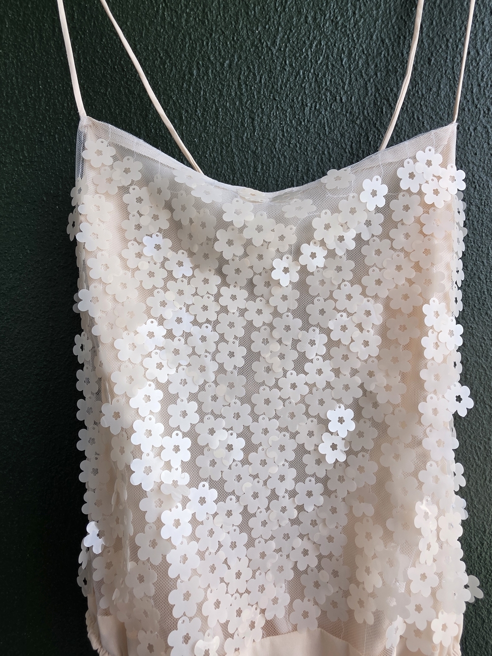 ZARA Cream Floral Mesh Bodysuit - Sheer Lace Appliqué - Picture 5 of 15